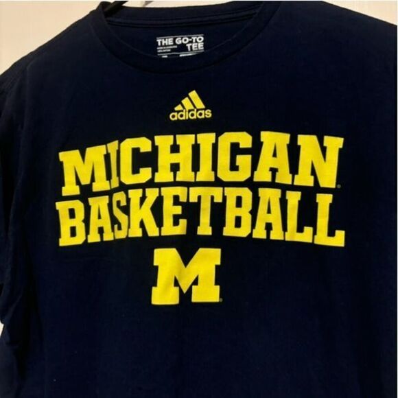 Michigan Basketball Size Large Adidas Go-To Tee T-Shirt - Picture 2 of 4